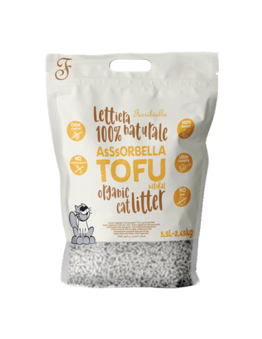 Lettiera Assorbella Tofu Naturale  5,5L 2,45 KG- Lettiere Per Gatti
