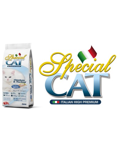 Special Cat Pollo e Tacchino kg.7. Cibo Secco Per Gatti