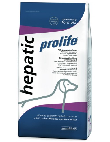 Prolife Dog Veterinary  Hepatic  Kg.8. Diete . Cibo secco per cani