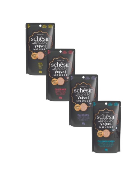 Schesir After Dark Mousse Velvet Pollo/Uova gr.80. Cibo Umido Per Gatti