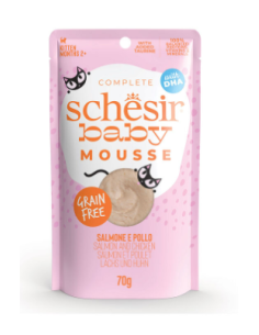 Schesir Baby Salmone e pollo mousse gr.70. Cibo Per cuccioli di gatto