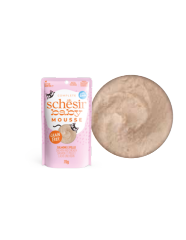 Schesir Baby Salmone e pollo mousse gr.70. Cibo Per cuccioli di gatto