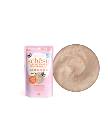 Schesir Baby Salmone e pollo mousse gr.70. Cibo Per cuccioli di gatto