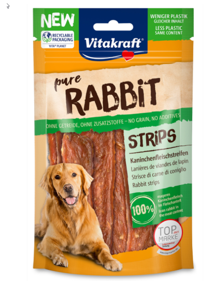 Vitakraft Snack Cane coniglio- Strisce di carne di Coniglio gr.80. Snack Per Cani