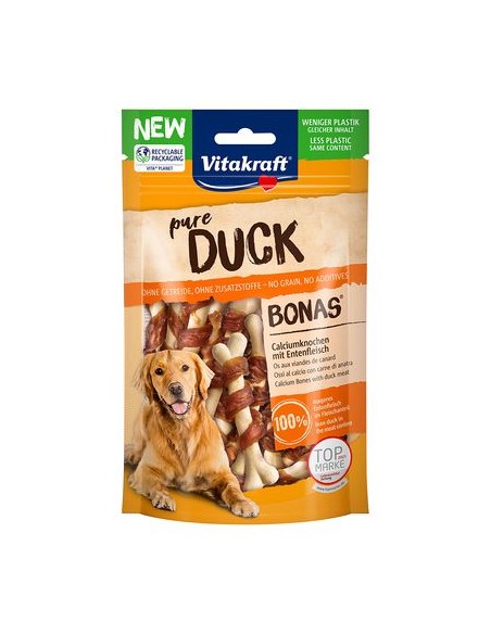 Vitakraft Snack Cane Duck Bonas - Ossi al Calcio con anatra gr.80. Snack Per Cani