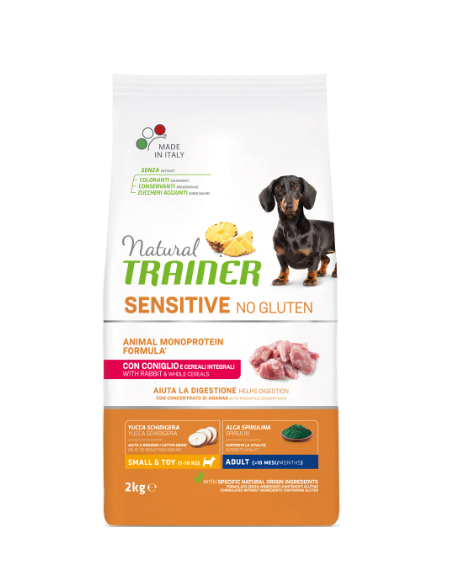 Natura Trainer Sensitive Plus Small and mini Coniglio kg 2. Crocchette Per cani