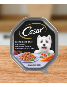 Cesar Cibo umido per cani Ricette di Campagna Manzo Pasta e Carote 150g 