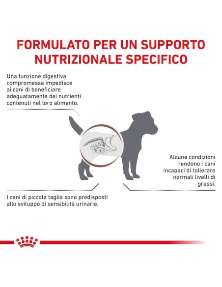 Gastrointestinal Small Dog Low fat  Kg.3,5 Royal Canin- Diete - Cibo Secco Per Cani.