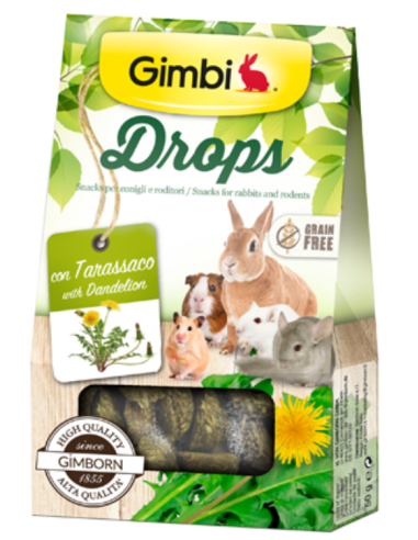 GIMBI DROPS CON TARASSACO GR.50. Snack Per Roditori