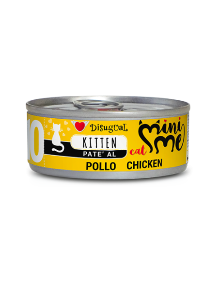 Mini Me 10 Kitten Patè al Pollo gr 85. Disugual.  Cibo Per Cuccioli di Gatto