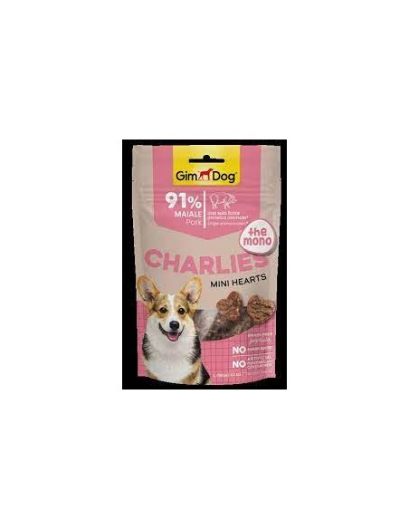 Gimdog Charlies The Mono Mini Hearts Maiale gr 70. Snack Per Cani