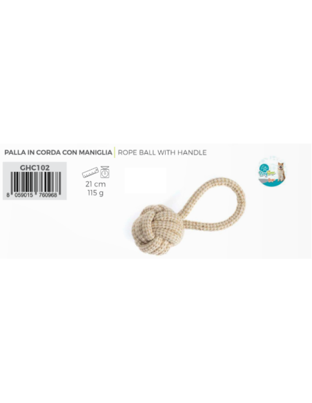 Palla In Corda Xl cm 21. Giochi Per Cani