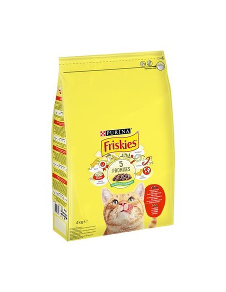Friskies Adult Manzo Fegato e Verdure kg 4. Alimento Secco Per Gatti