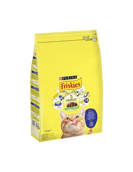 Friskies Adult Merluzzo e Verdure kg 4. Alimento Secco Per Gatti