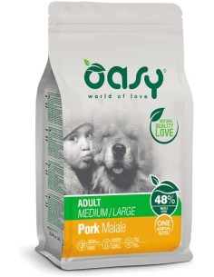 Oasy Dry Dog One Maiale kg 12. Crocchette per cani