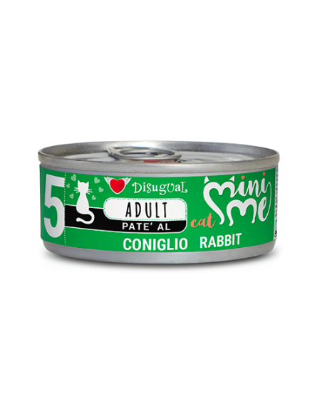 Mini me 5 adult pate' al Coniglio gr 85. Disugual . Cibo Umido Per gatti