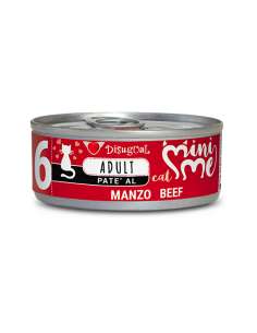 Mini me 6 adult Patè al manzo gr 85. Disugual. Cibo Umido Per Gatti .