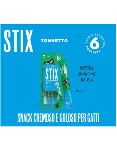 Schesir Stix Tonno 6pz x gr.15.Snack Per Gatti