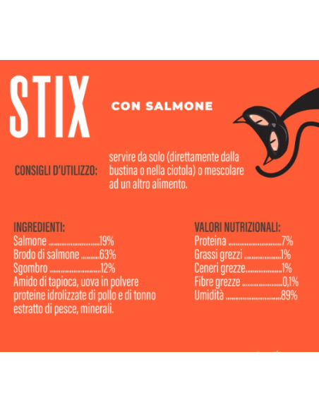 Schesir Stix Salmone 6pz x gr.15. Cibo Umido Per Gatti