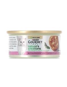 Gourmet Nature's Creations fiocchi di tonnetto con Pesce Bianco gr.70. Cibo Umido per gatti