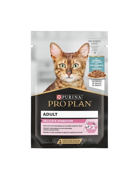 Pro Plan Gatto Busta Delicate Digestion  Pesce gr 85 . Mangime Umido Per Gatti