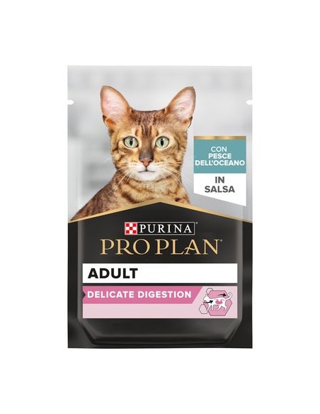 Pro Plan Gatto Busta Delicate Digestion  Pesce gr 85 . Mangime Umido Per Gatti