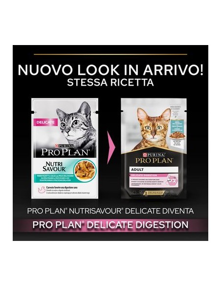 Pro Plan Gatto Busta Delicate Digestion  Pesce gr 85 . Mangime Umido Per Gatti