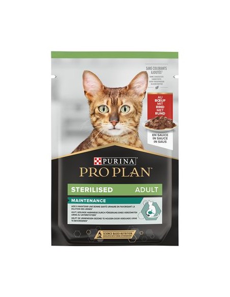 Pro Plan Gatto Busta Sterilised adult Manzo gr 75 . Cibo Umido Per Gatti