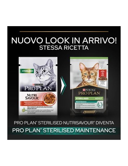 Pro Plan Gatto Busta Sterilised adult Manzo gr 75 . Cibo Umido Per Gatti