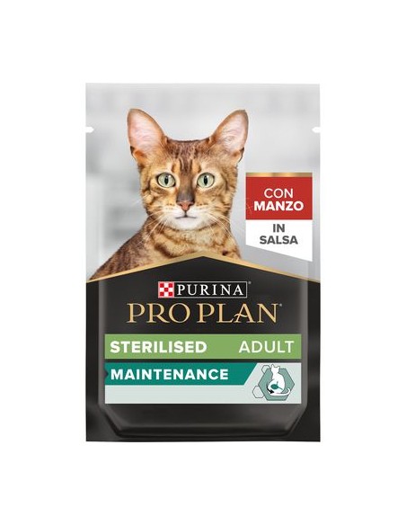 Pro Plan Gatto Busta Sterilised adult Manzo gr 75 . Cibo Umido Per Gatti