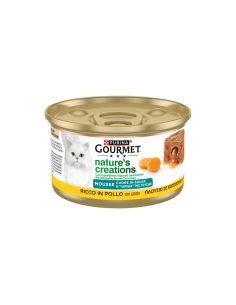 Gourmet Nature's Creation  mousse CUORE SALSA Pollo con Carote Gr.85.Cibo Umido Per Gatt