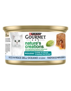 Gourmet Nature's Creations  mousse Cuore Salsa Pesce dell'Oceano gr 85. Cibo Umido Per Gatti