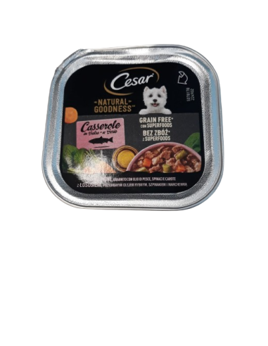 Cesar Natural Goodness Casserole con Salmone Spinaci e Carote Gr.100. Cibo Umido Per Cani
