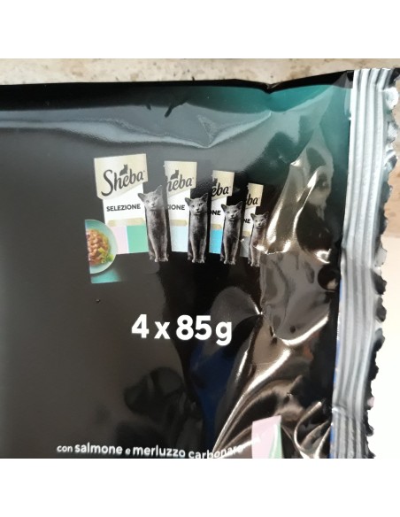 Sheba Selezione in Salsa di Pesce 4 x85 gr. Cibo Umido per gatti .