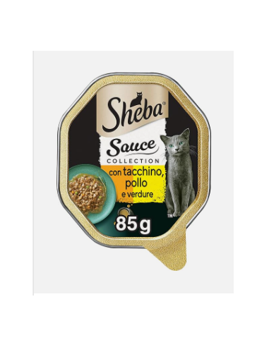 SHEBA Sauce Collection Tacchino Pollo e Verdure gr.85. Cibo Umido Per Gatti