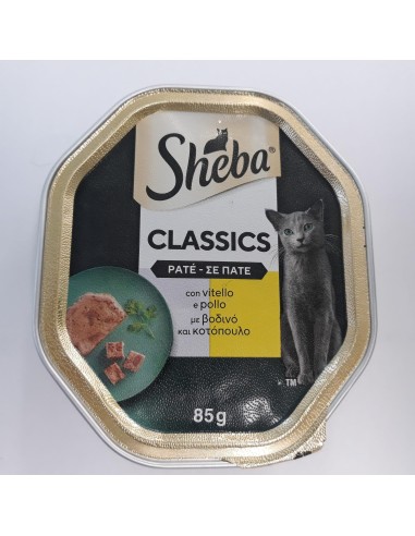 Sheba Con Vitello e pollo Pate' Classic gr 85 . Mangime Per Gatti