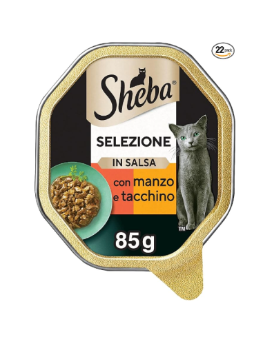 Sheba Selezione In Salsa Con Manzo E Tacchino gr 85. Alimento Per Gatti