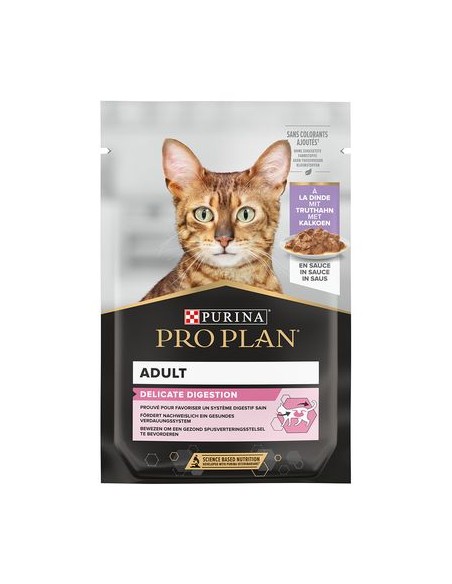 Proplan Nutri savour Delicate Digestion con Tacchino Multipack 10x85gr.Cibo Umido Per Gatti