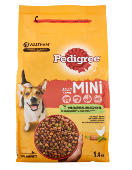 Pedigree Dry Small Pollo e Verdure Kg.1,4. Mangime Secco Per Cani