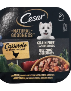 Cesar Natural Goodness  Casserole con Pollo zucchine Mirtillo ed Erbe aromatiche Gr.100. Cibo Umido Per Cani 2
