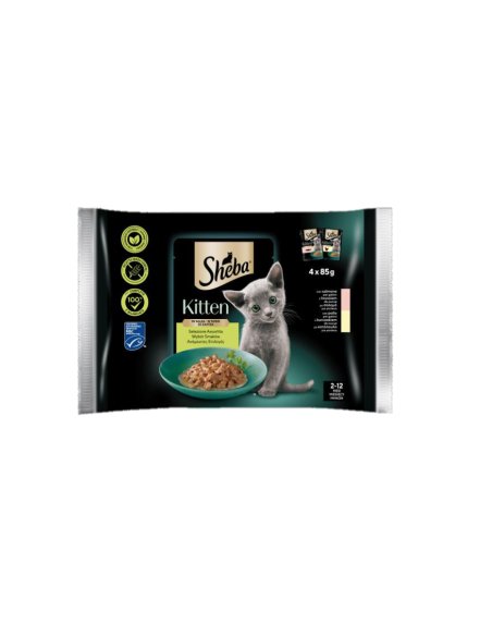 SHEBA Kitten in Salsa Selezione Assortita 4 x 85gr. Cibo Per Cuccioli di gatto