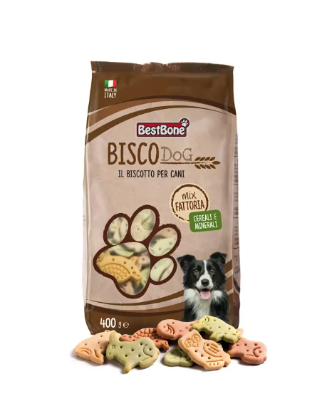 Record Biscodog Biscotti Mix Fattoria 400 GR. Snack Per Cani