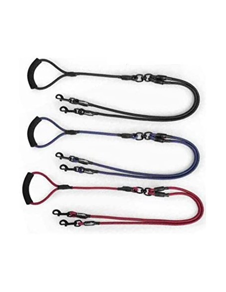 Guinzaglio Accoppiacane Doppio Corda  cm 120 color vinaccia. Guinzagli e collari per cani