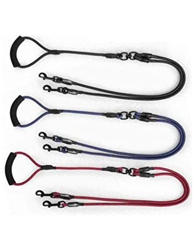 Guinzaglio Accoppiacane Doppio Corda 8 mm 120 cm BLU. Guinagli e collari per cani