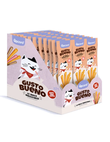 Record Gusto Bueno Stick Per Gatti al salmone gr 40. Snack per gatti