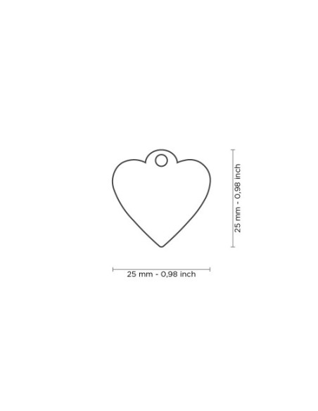 Medaglietta Shine Cuore Small Grigio Glitter . Accessori per cani .