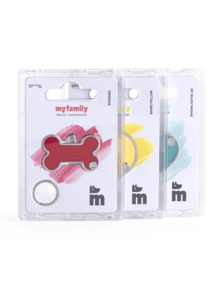 Medaglietta Basic Handmade Cerchio Small Rosso. Accessori per cani