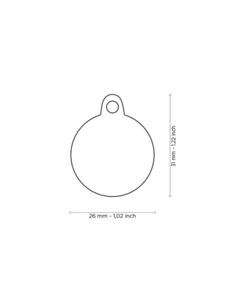 Medaglietta Basic Handmade Cerchio Small Rosso. Accessori per cani