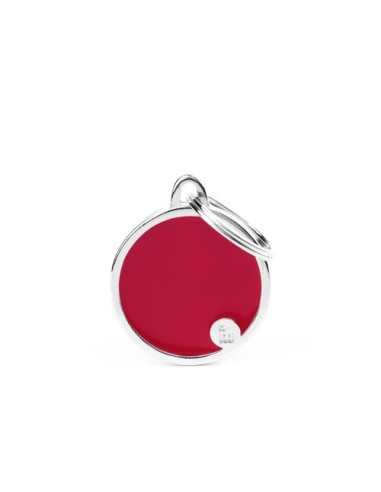 Medaglietta Basic Handmade Cerchio Small Rosso. Accessori per cani