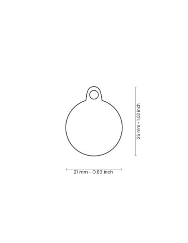 Medaglietta Basic Handmade Cerchio Small Lilla. Accessori Per cani .